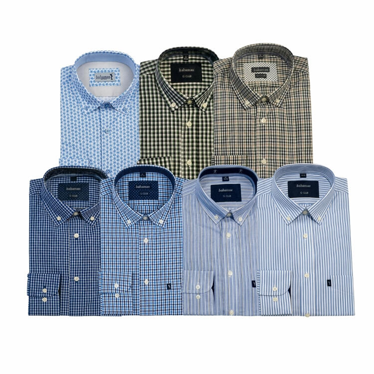G-CLUB BAHAMAS PATTERNED LONG-SLEEVED COTTON MEN'S SHIRT BAHAMAS