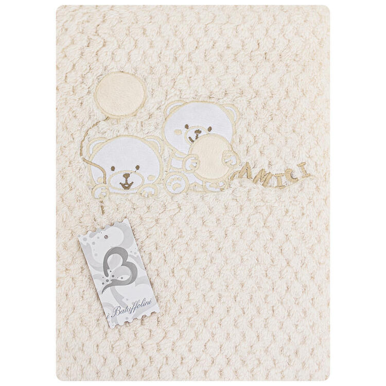 BABY FLEECE BLANKET WITH EMBROIDERY B475 Batuffolini I BATUFFOLINI