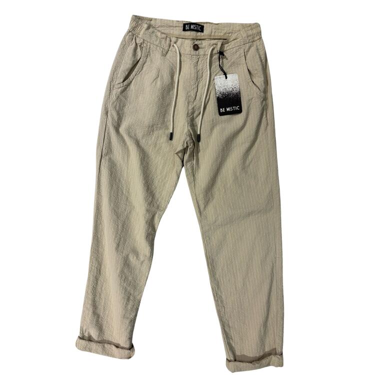 PANTALONE LACCIO UOMO EFFETTO LINO A RIGHE BE MISTIC PT002080 Be Mistic