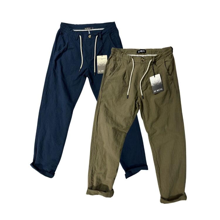 PANTALONE LACCIO UOMO EFFETTO LINO TINTA UNITA BE MISTIC PT002078 Be Mistic
