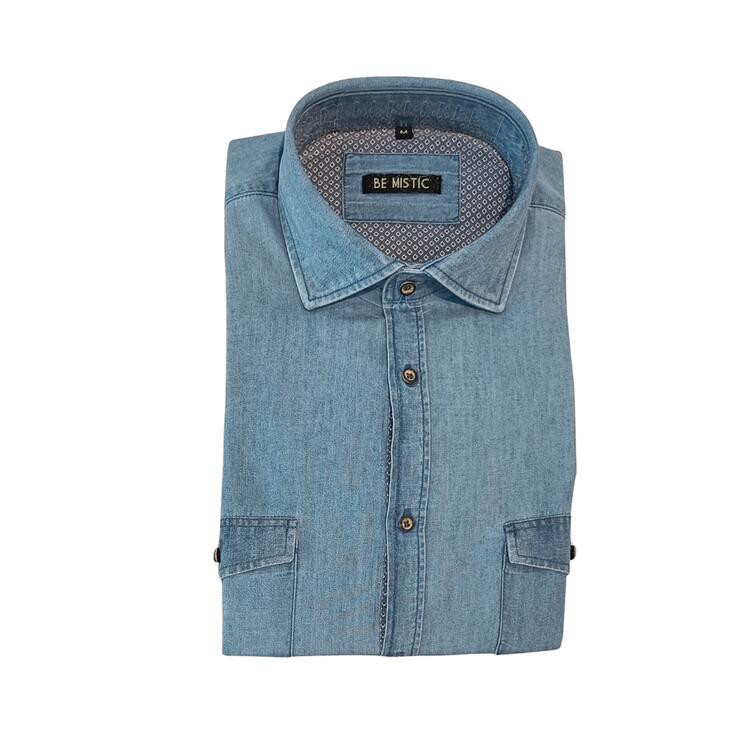 CAMICIA DA UOMO IN COTONE BE MISTIC DENIM E CORTINA Be Mistic