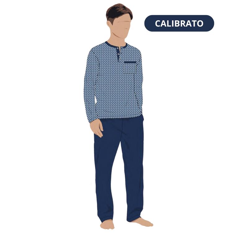 PIGIAMA UOMO CALIBRATO A SERAFINO IN JERSEY DI COTONE BIP BIP 3795 (58-60) Bip Bip