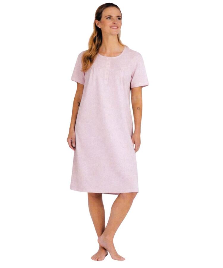 Camicia da notte manica corta donna in battista di cotone Mida C9130 MIDA