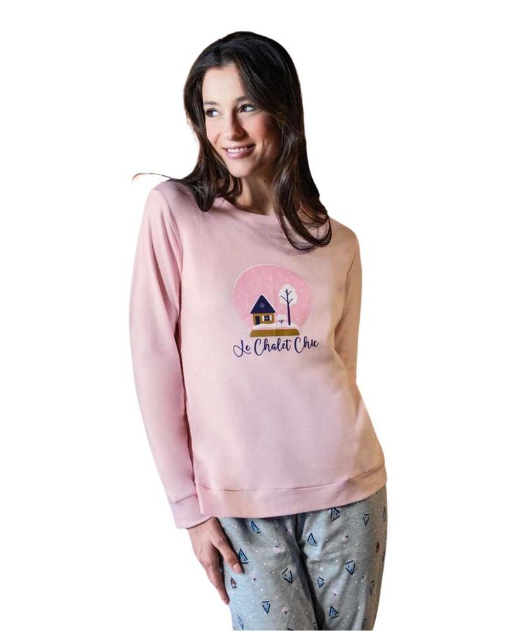 Pigiama donna in jersey di cotone caldo Sielei Campiglio CA12 Sièlei