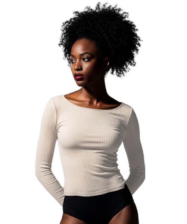 Maglia donna a manica lunga in cashmere a coste ultralight Prisco Cash Costa Prisco