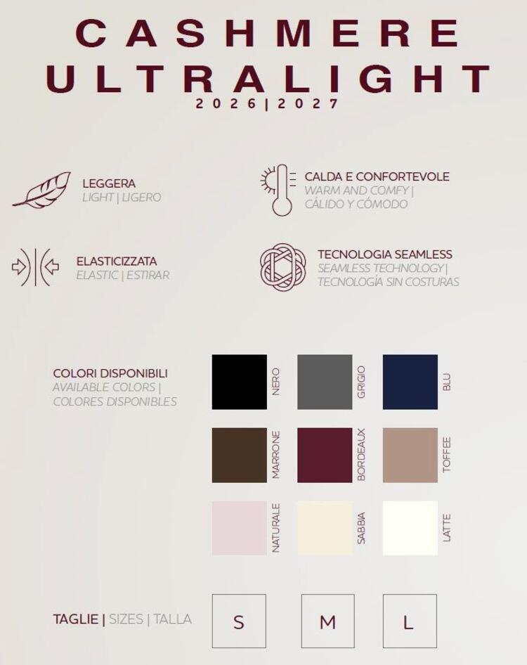 Maglia donna a manica lunga in cashmere a coste ultralight Prisco Cash Costa Prisco
