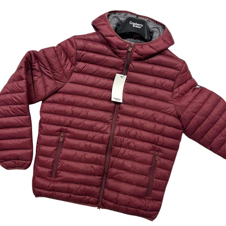 PIUMINO UOMO 100GR CON CAPPUCCIO CRANBERRY CB24003 Cranberry