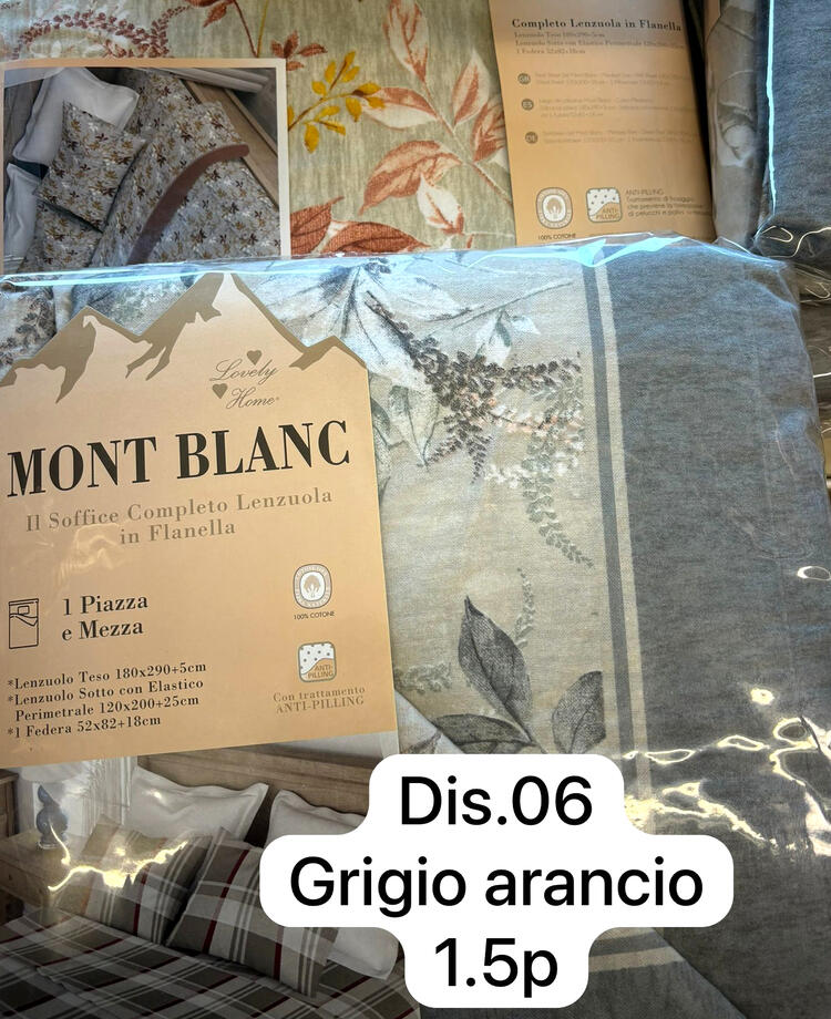 COMPLETO LETTO 1 PIAZZA E MEZZA IN FLANELLA LOVELY HOME MONTBLANC LOVELY HOME