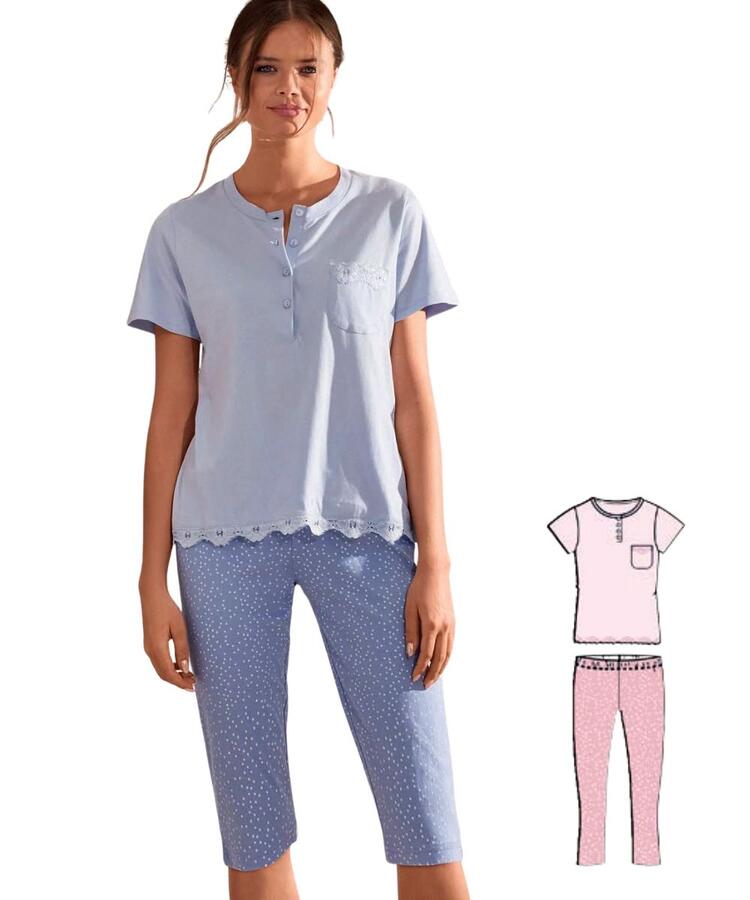 Pigiama donna a manica corta in jersey di cotone Infiore Dotlove DTL654232 Infiore