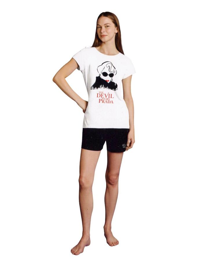 Pigiama donna a manica corta in jersey di cotone Il Diavolo veste Prada DYD0885 IL DIAVOLO VESTE PRADA