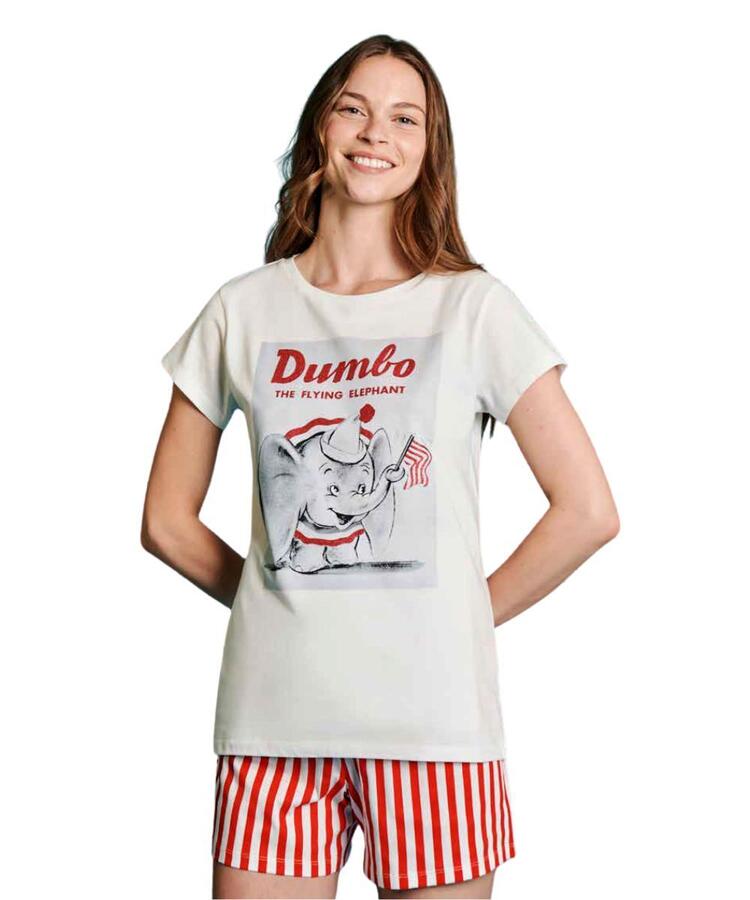 Pigiama donna a manica corta in jersey di cotone Disney Dumbo DYD3832 DUMBO
