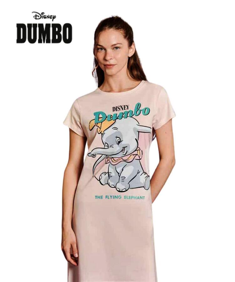 Camicia da notte donna a manica corta in jersey di cotone Disney Dumbo DYD3833 DUMBO