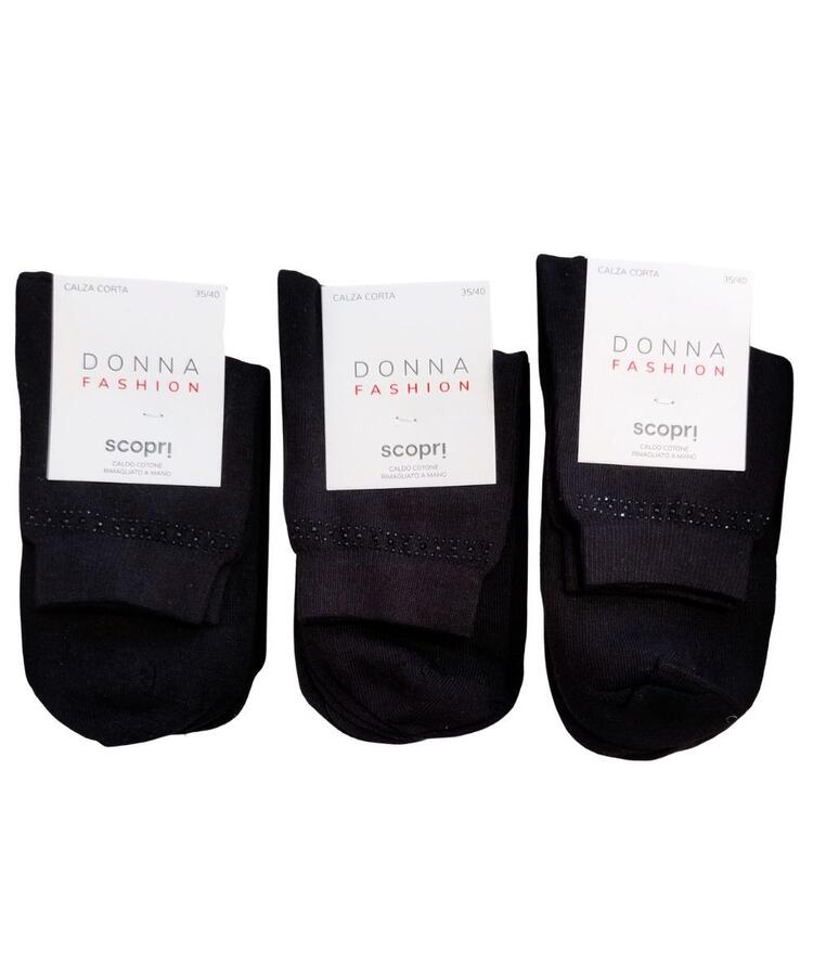 Calzino corto donna in caldo cotone con strass colorati Scopri Prisco Dots Scopri Calze