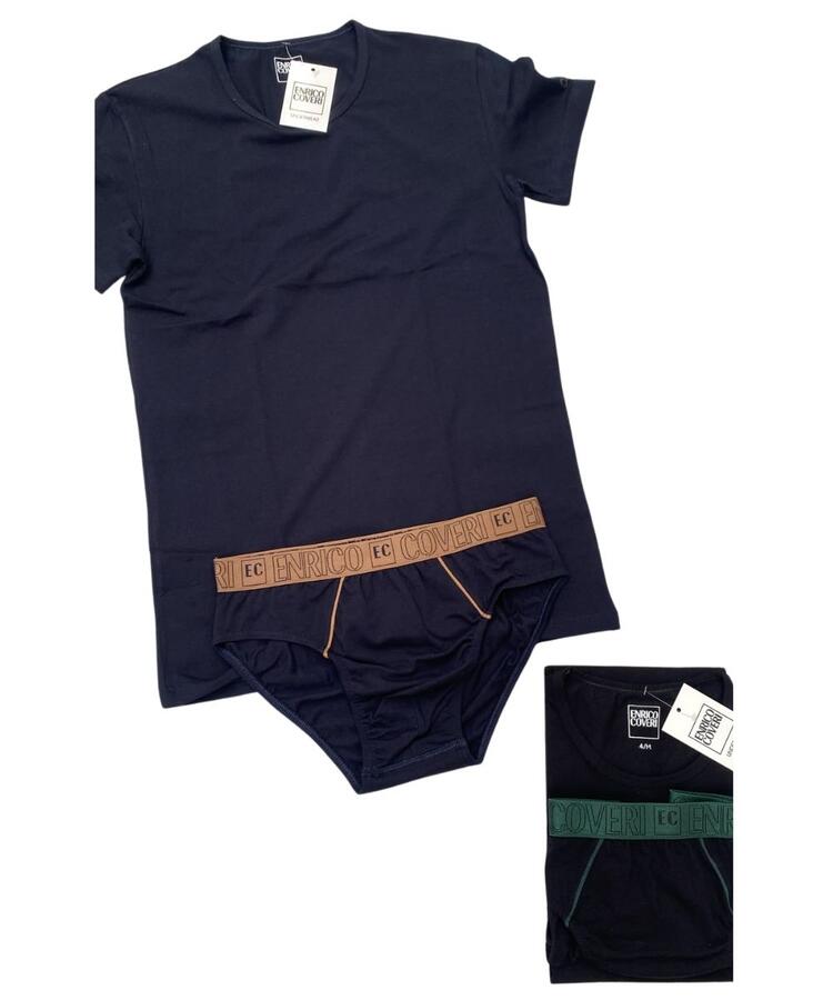 Completo uomo con t-shirt e slip Enrico Coveri EC1337S COVERI