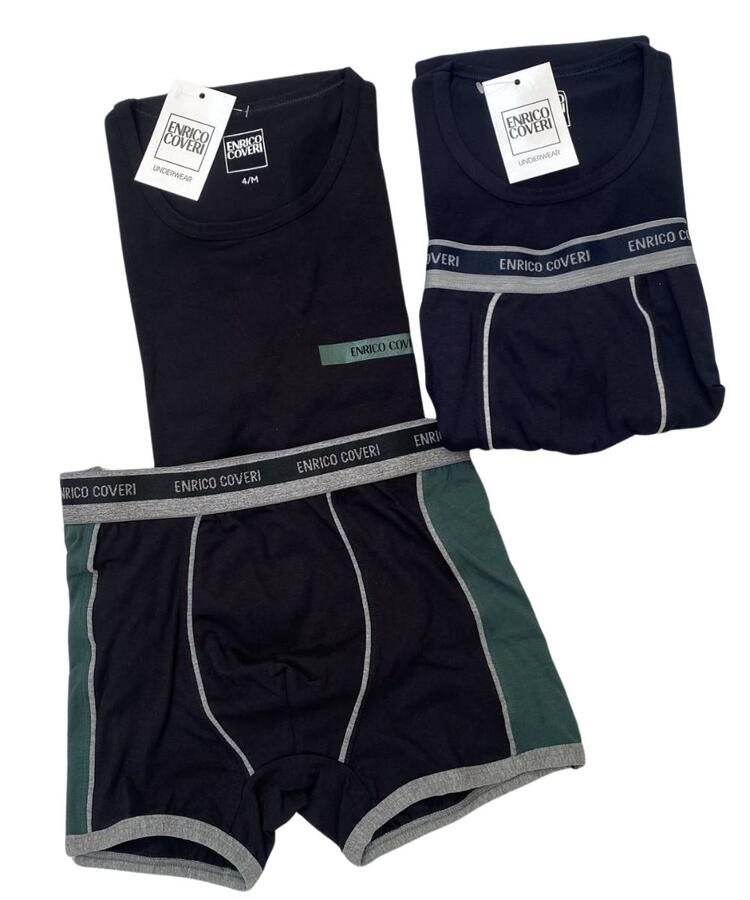 Completo uomo con t-shirt e boxer Enrico Coveri EC1345BX COVERI