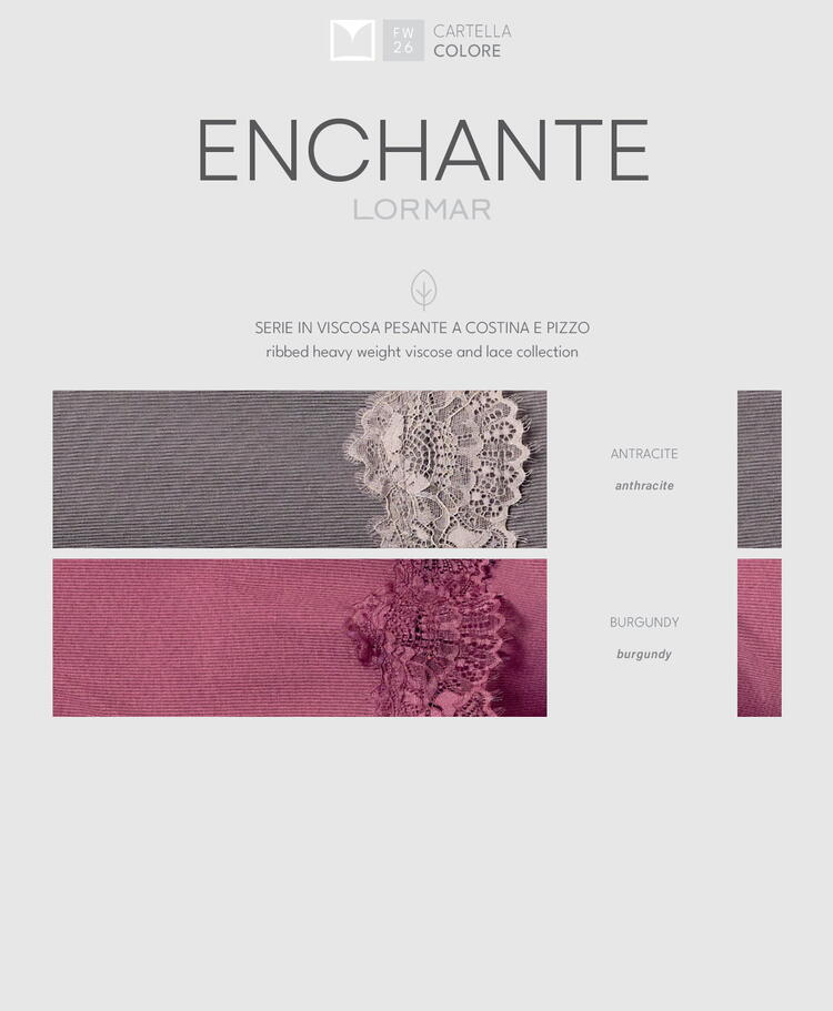Женская пижама Lormar Enchante ENC654388 из плотной вискозы с кружевом. Lormar