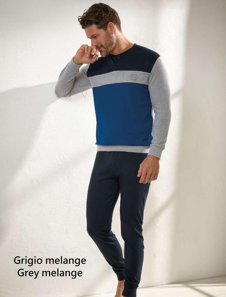 Enrico Coveri EP1107 men's cotton jersey pajamas COVERI