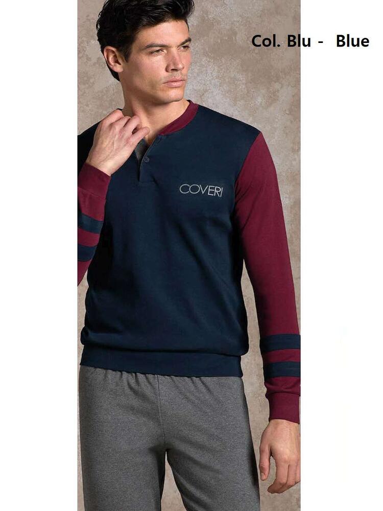 Enrico Coveri EP2162 Warm Cotton Jersey Men's Pyjamas COVERI