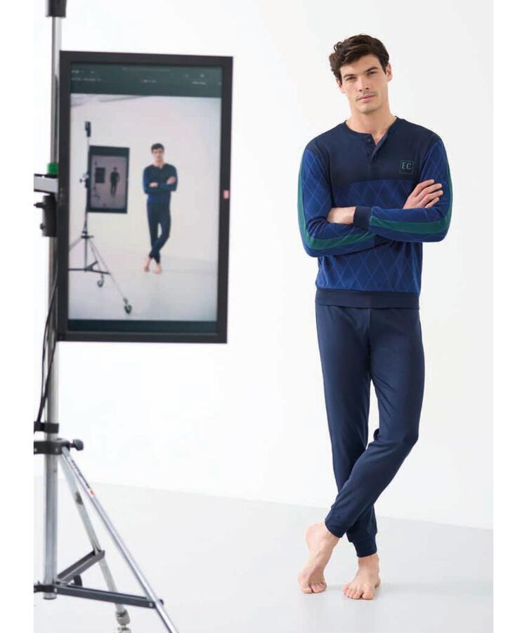 Pigiama uomo in jersey di cotone caldo Enrico Coveri EP2189 COVERI