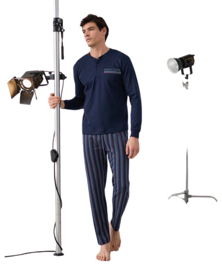 Pigiama uomo in jersey di cotone caldo Enrico Coveri EP2194 COVERI