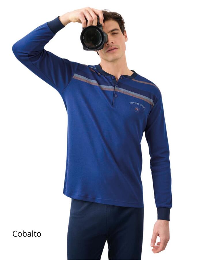 Pigiama uomo in jersey di cotone caldo Enrico Coveri EP2196 COVERI