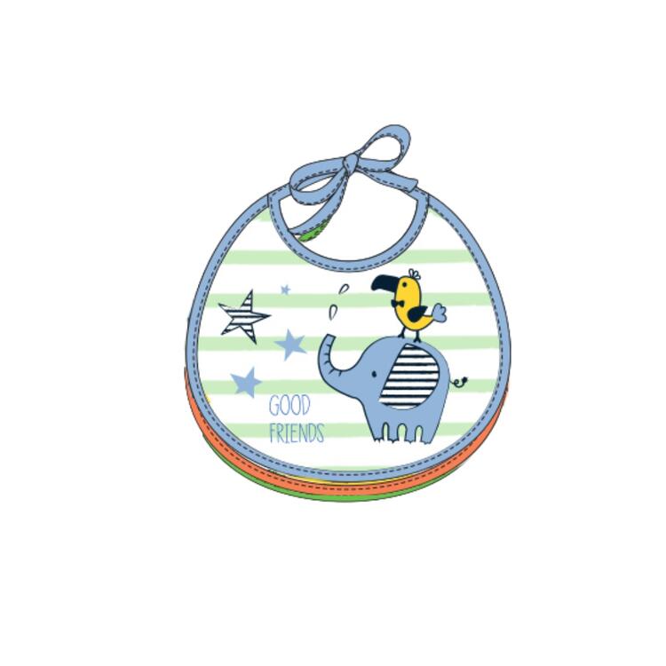 BAVETTA TONDA BAMBINO IN SPUGNA PLASTIFICATA CON LACCI 18x18 ELLEPI AD9558 Ellepi