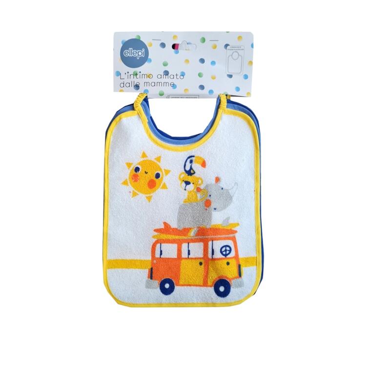 BAVETTA DA BAMBINO IN SPUGNA PLASTIFICATA CON ELASTICO 22x22 ELLEPI AD9569 Ellepi