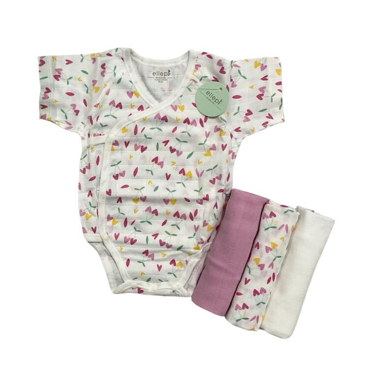 GIFT SET NEWBORN BODYSUIT+TRIS OF BAMBOO TOWELS ELLEPI CR1011 Ellepi