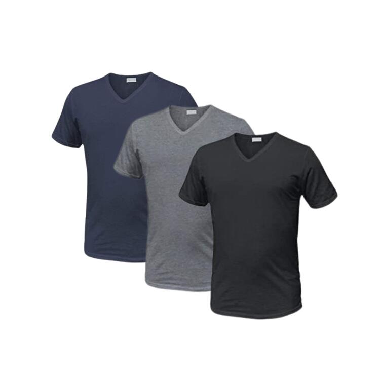 COVERI ET1101 Herren-T-Shirt aus gekämmter Baumwolle mit V-Ausschnitt COVERI