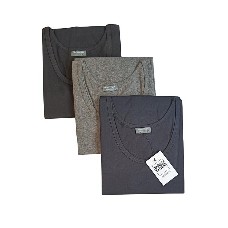 CANOTTA UOMO CALIBRATA SPALLA LARGA COTONE PETTINATO COVERI ET1102 MAXI COVERI