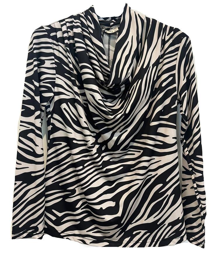 MAGLIA DONNA DRAPPO MANICA LUNGA ANIMALIER FLORA 3968/F FLORA