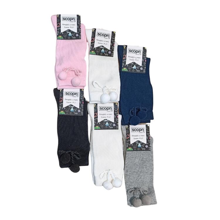 HOT Socks Mafer Calzini BABY LONG SOCKS WITH PON PON