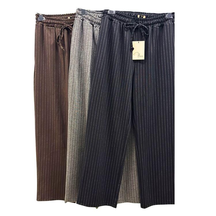 PANTALONE DONNA GESSATO PUNTO MILANO FLORA 246121 FLORA