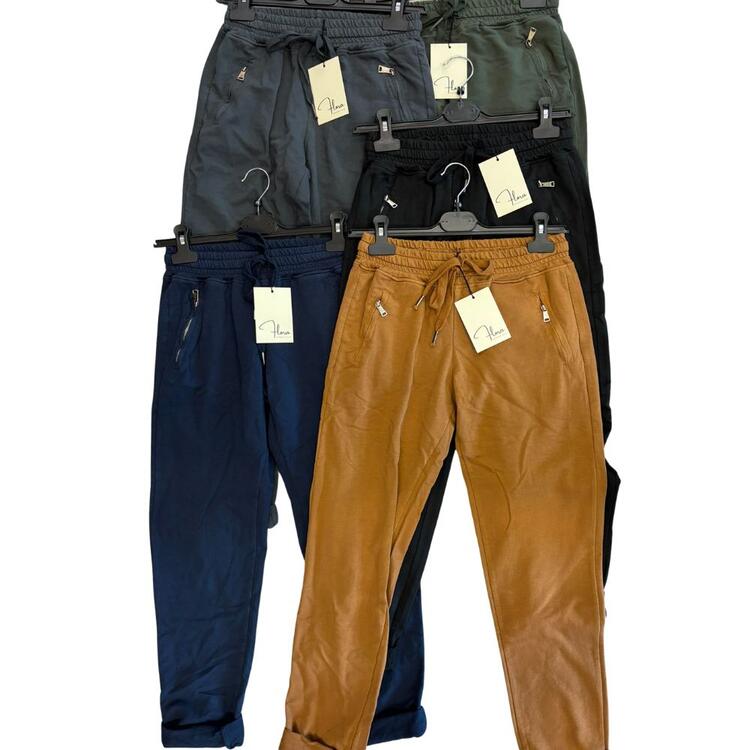 PANTALONE TUTA DONNA CON TASCHE ZIP FLORA FLORA