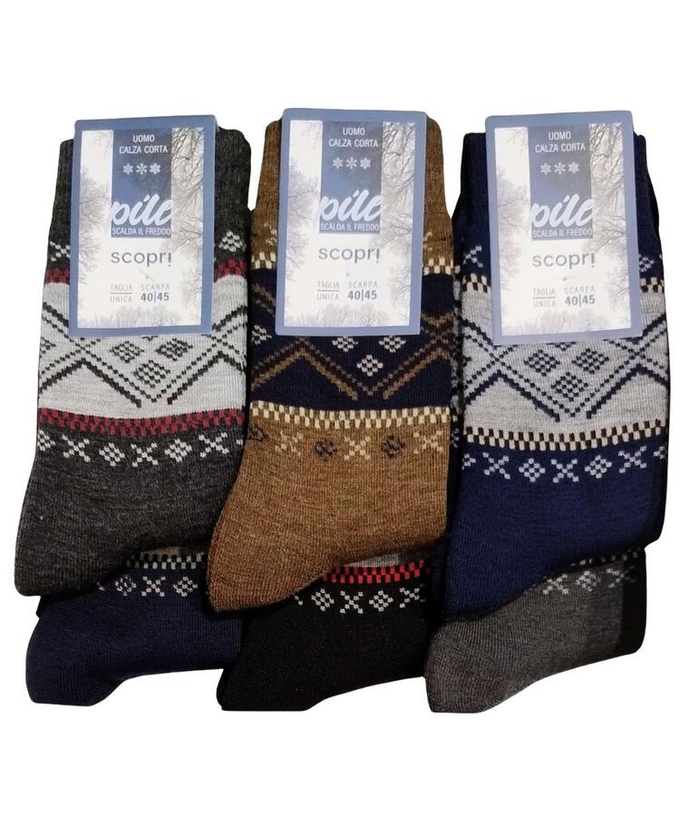 Calzino corto uomo in caldo PILE Scopri Prisco Fuji (1 PAIO) Scopri Calze