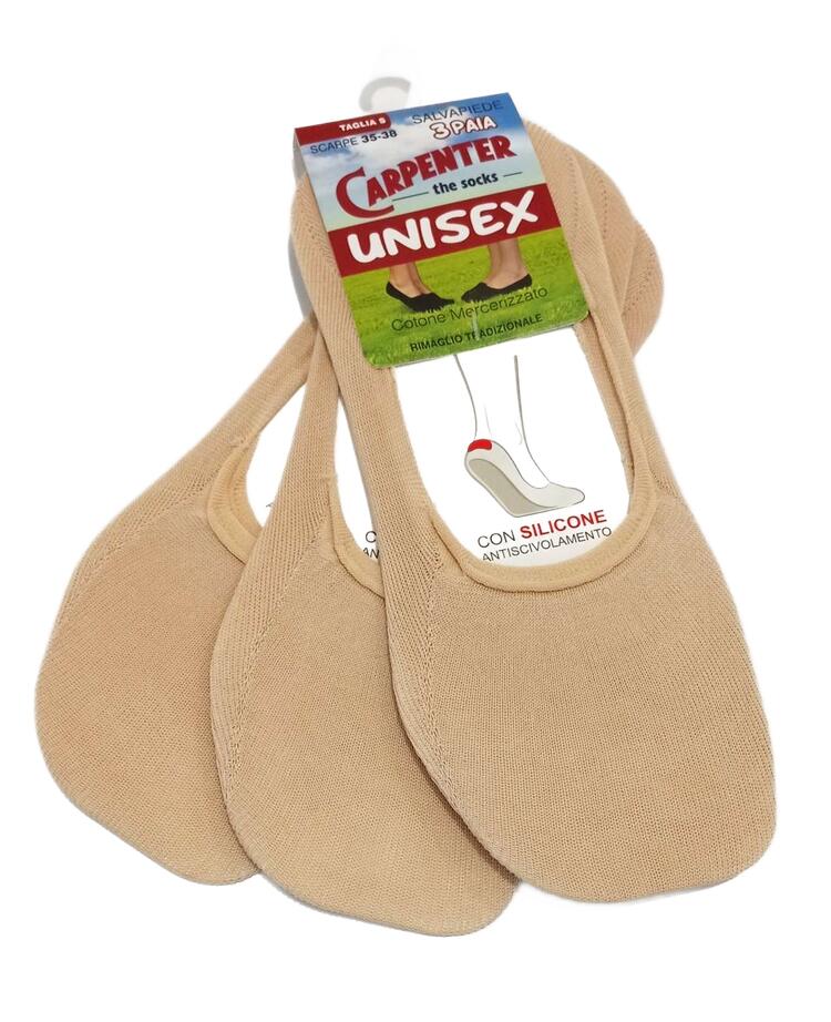 Carpenter G022 unisex mercerized cotton foot liner (TRI-PACK) Carpenter