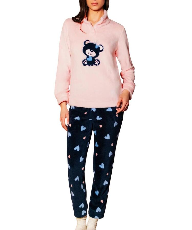 Pigiama donna in caldo pile coral SieLei Gardena GA16 Sièlei