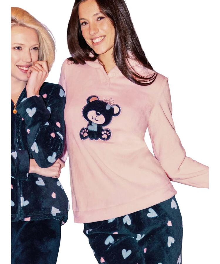 Pigiama donna in caldo pile coral SieLei Gardena GA16 Sièlei