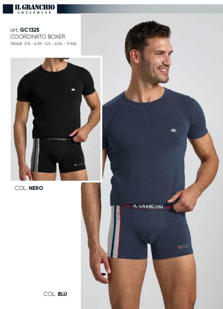 Completo uomo con t-shirt e boxer Il Granchio GC1325B Il Granchio