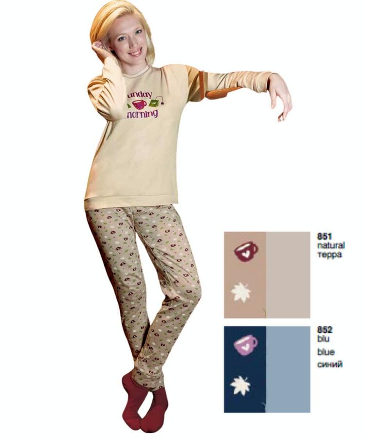 Pigiama donna in jersey di cotone caldo Sielei Ginevra GN12 Sièlei