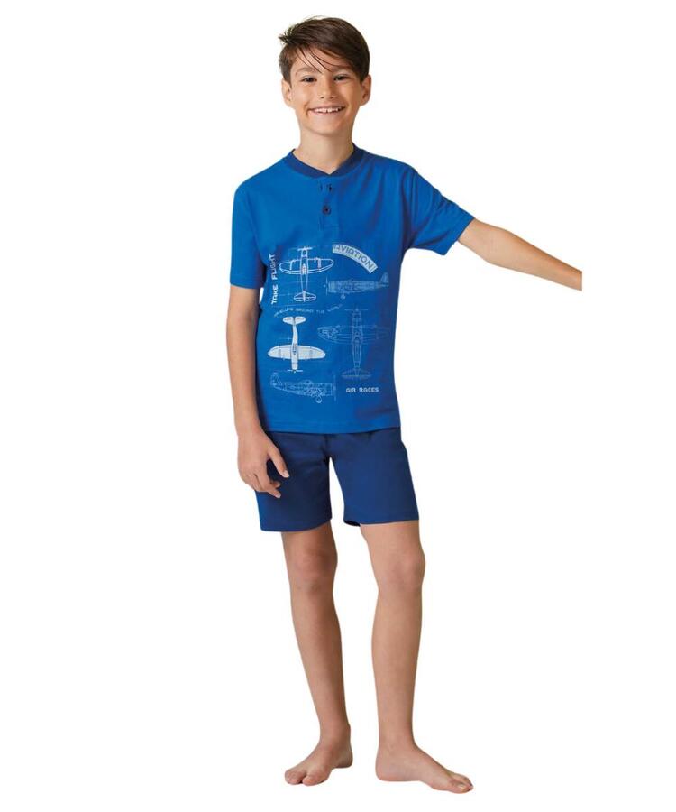 Pigiama corto da bambino in jersey di cotone Il Granchietto GP4149 Il Granchio