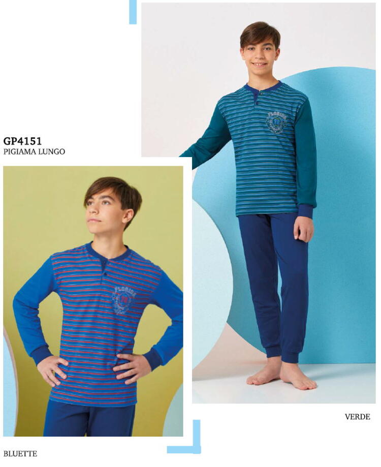 Pijama de algodón de jersey para niño GP4151 de Little Crab Il Granchio