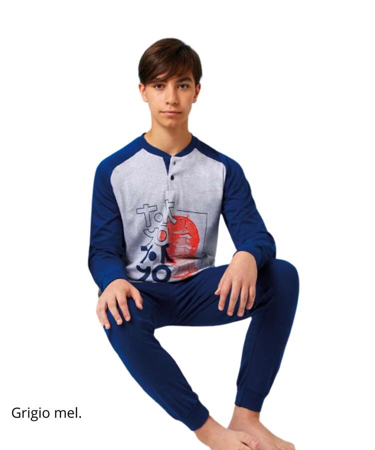 Pijama de algodón de jersey para niño GP4153 de Little Crab Il Granchio