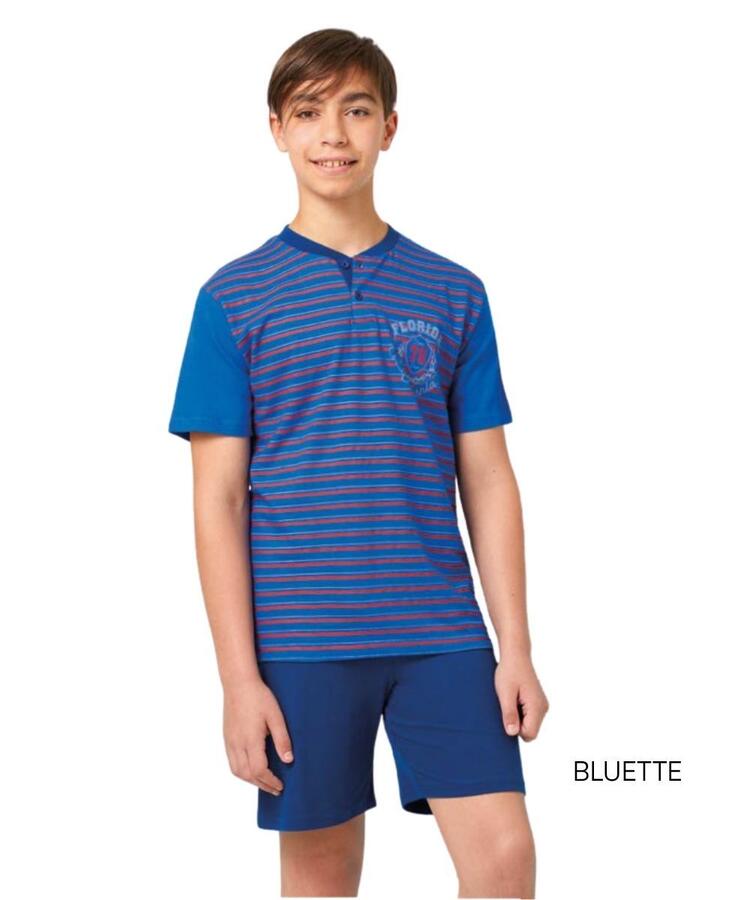 Pigiama corto da ragazzo in jersey di cotone Il Granchietto GP4155 Il Granchio