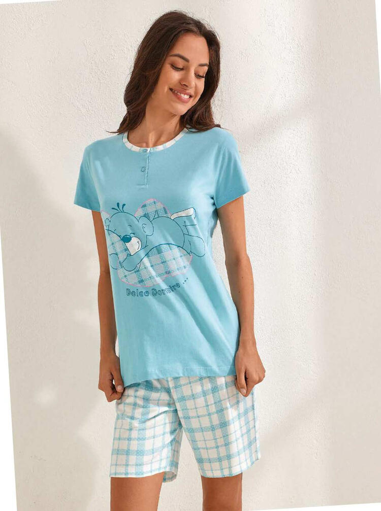 Women's short-sleeved cotton jersey pajamas Il Granchio Lady GP5099 Il Granchio