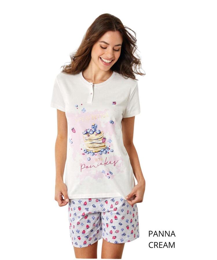 Pigiama donna a manica corta in jersey di cotone Il Granchio Lady GP5131 Il Granchio