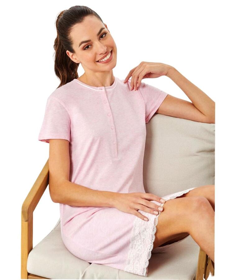 Camicia da notte donna a manica corta in jersey di cotone Il Granchio Lady GP5148 Il Granchio