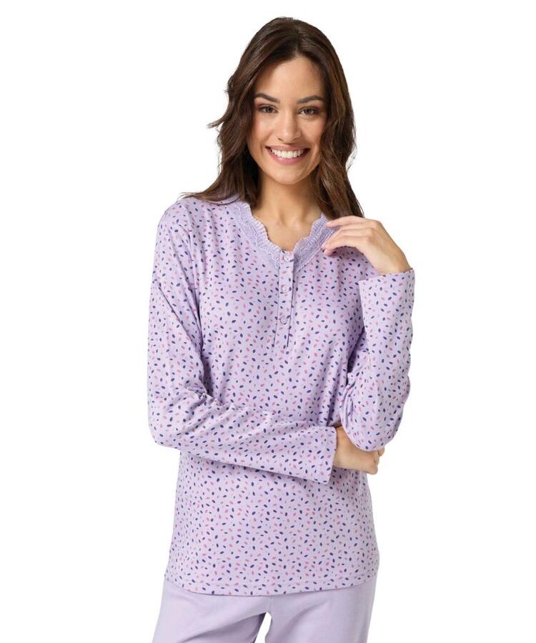 Pigiama donna in jersey di cotone caldo Il Granchio Lady GP6138 Il Granchio