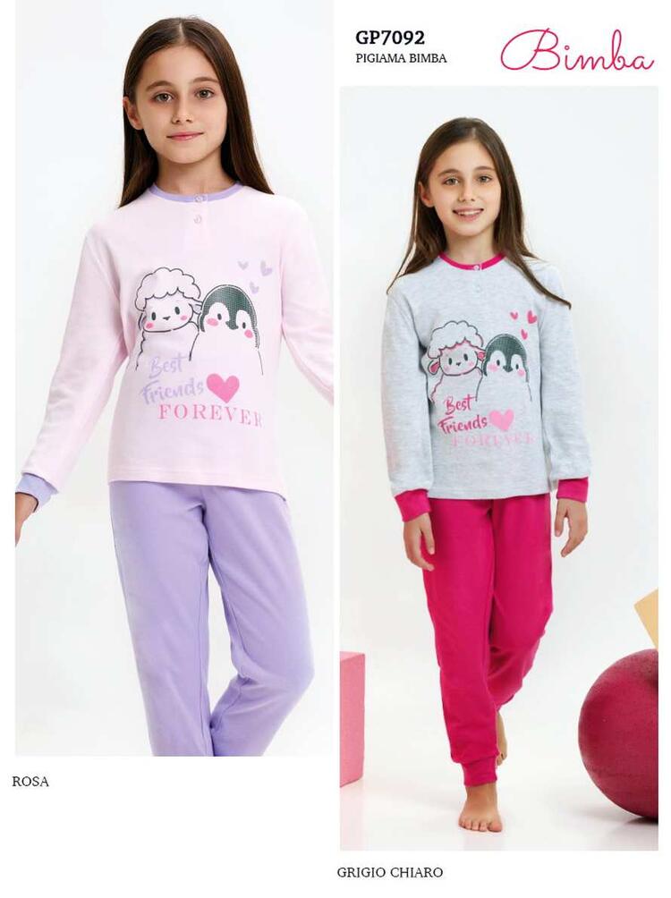 Pigiama da bambina in CALDO cotone Il Granchietto GP7092 IL GRANCHIETTO