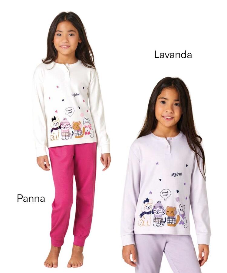 Pigiama da bambina in CALDO cotone Il Granchietto GP7140 IL GRANCHIETTO